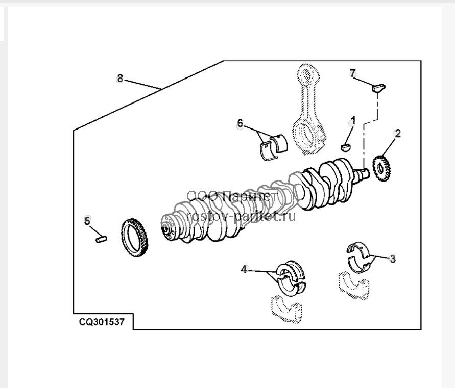 CRANKSHAFT WITH CUSTOM BENCH BEARINGS AND STANDARD CONNECTING ROD BEARINGS 